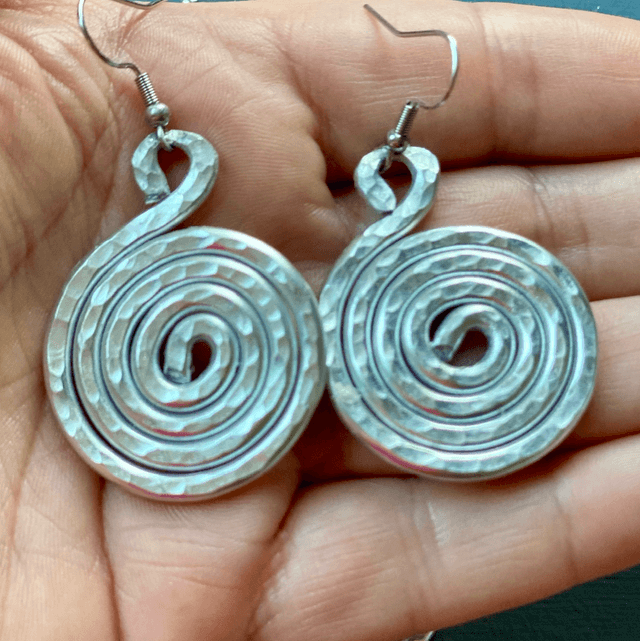 Boho swirl earrings silver 