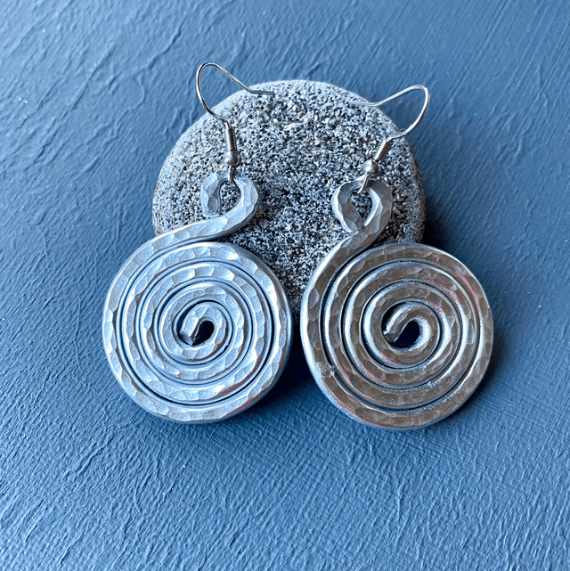 Boho swirl earrings silver 