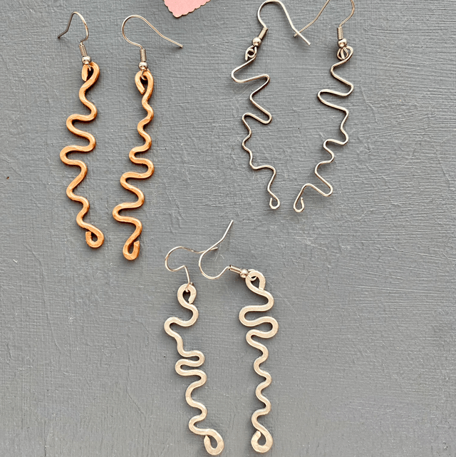 Highland roads earrings/ zig zag