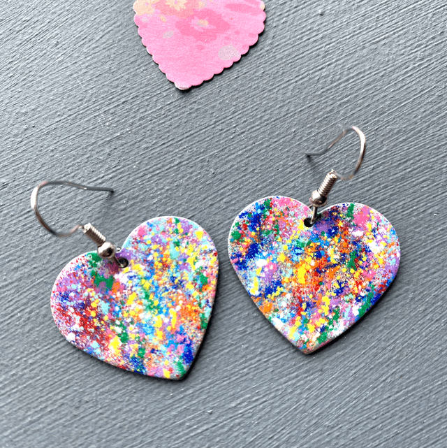 Colourful heart earrings 