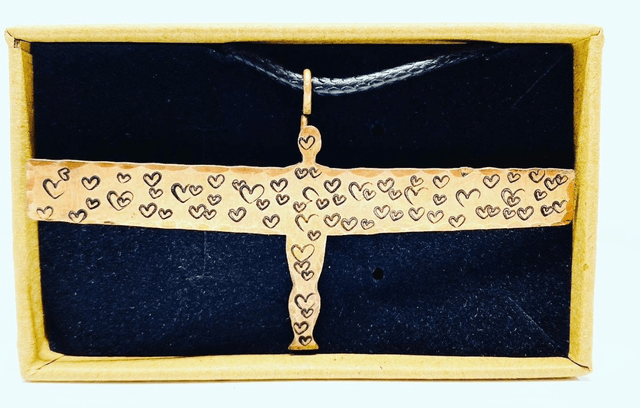 Angel of the North pendant, heart, necklace 