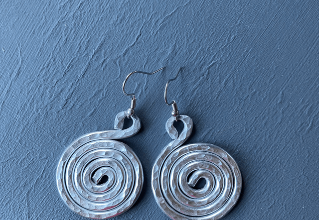 Boho swirl earrings silver 