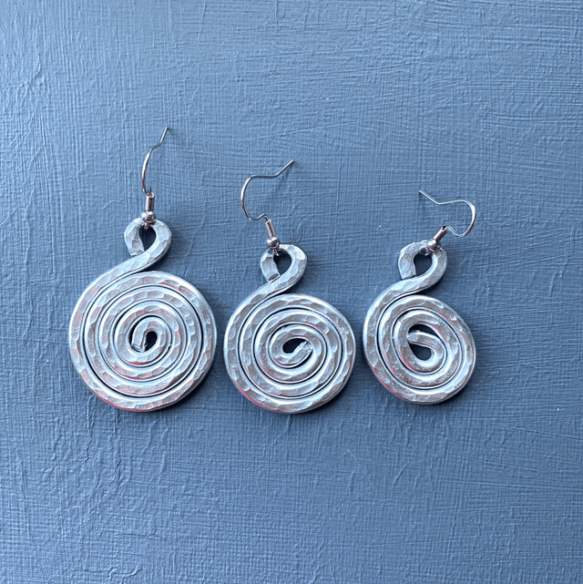 Boho swirl earrings silver 