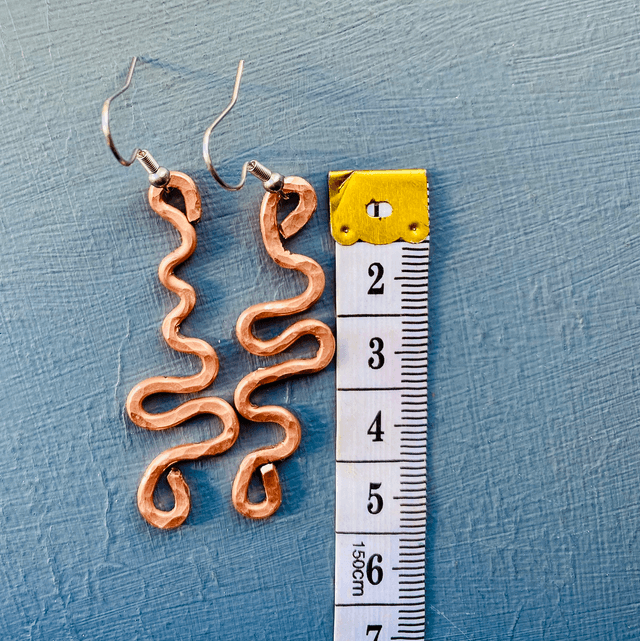 Boho wave earrings copper