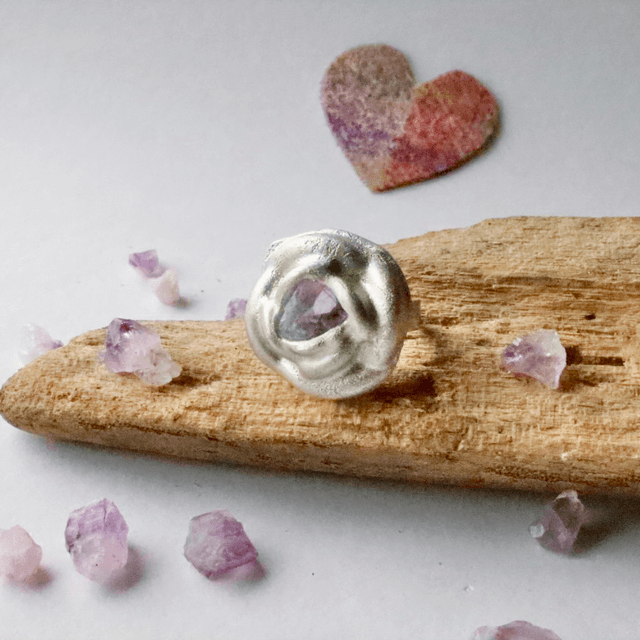 Genuine Scottish amethyst statement ring