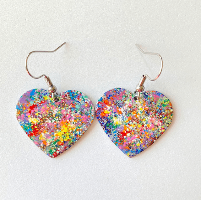 Colourful heart earrings 