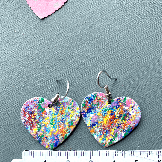 Colourful heart earrings 