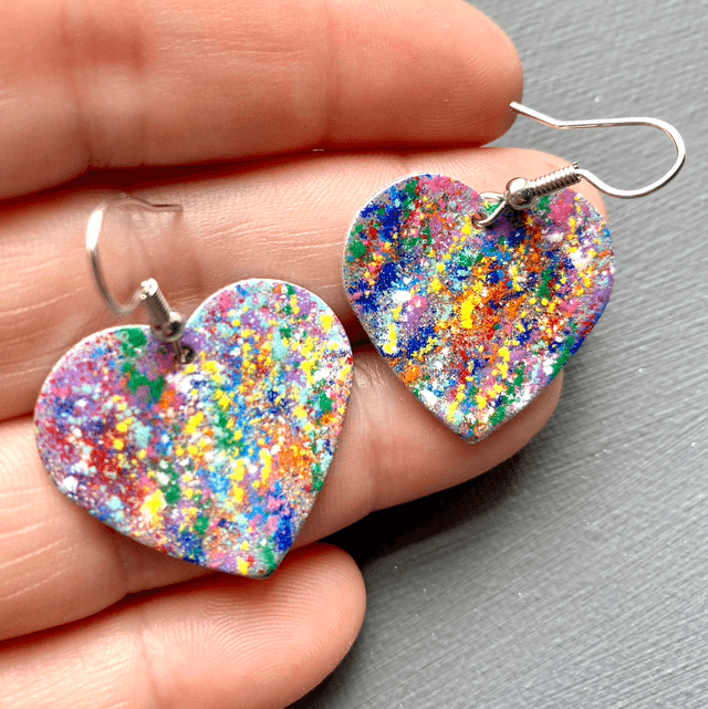 Colourful heart earrings 