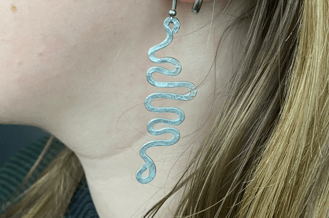 Boho wavy earrings silver