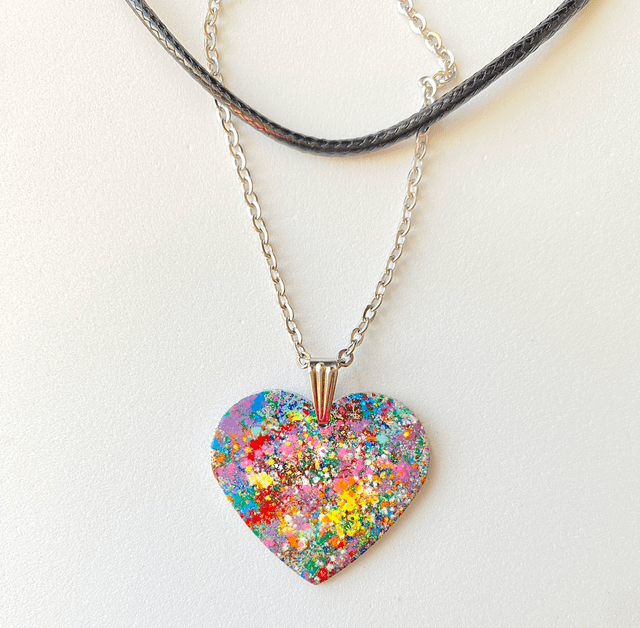 Colourful heart pendant