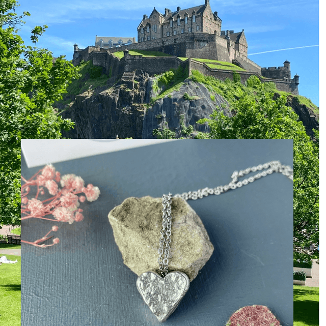 Textures of Scotland heart pendant